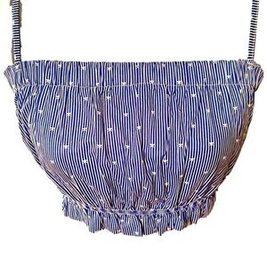 COTTON CANDY LA. Tube Top blue and white stripped with adjustable straps size s